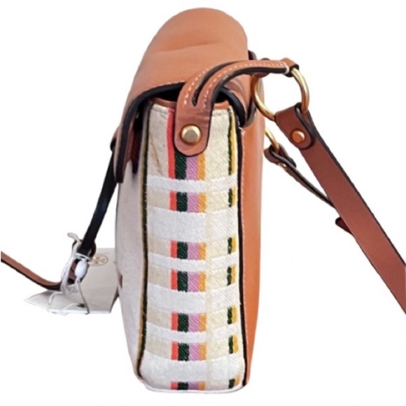 🆕- Tory Burch Miller Striped Plaid Double Weave Crossbody Bag. - Picture 10 of 13